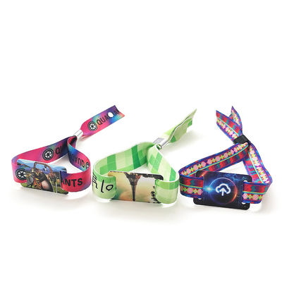 Υφασμάτων υφαμένο Wristbands ύφασμα ένα Rfid σχοινιών μίας χρήσης λειτουργία χρονικής χρήσης