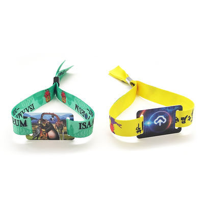 Υφασμάτων υφαμένο Wristbands ύφασμα ένα Rfid σχοινιών μίας χρήσης λειτουργία χρονικής χρήσης