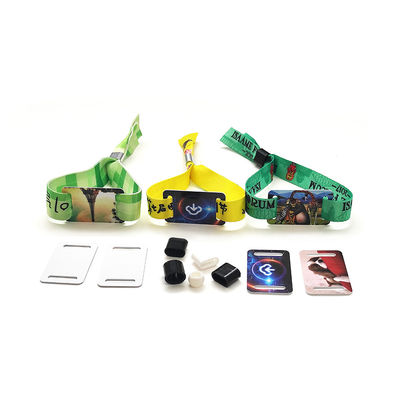 Υφασμάτων υφαμένο Wristbands ύφασμα ένα Rfid σχοινιών μίας χρήσης λειτουργία χρονικής χρήσης